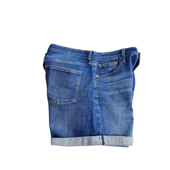 GAP Denim Highrise Jean Shorts Sz 30 Regular 4" Inseam Cuffed Stretch Blue - Picture 5 of 7